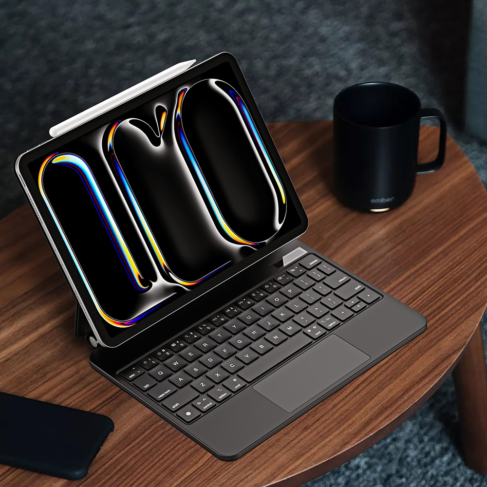 Etui z klawiaturą podświetlaną Bluetooth 5.2 Dux Ducis (seria MK) do iPad Pro 13" 7 gen. 2024, czarne